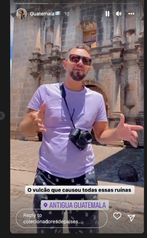 Andr&eacute; mostrando los paisajes de Antigua Guatemala. (Foto: captura de pantalla)