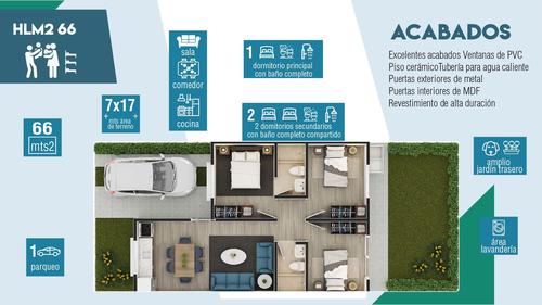 Plano de distribución de los ambientes de las casa económicas de Hacienda Las Mercedes. (Foto: Corporación BC)