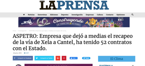 Así reportaba La Prensa que Aspetro no cumplía con realizar los trabajos de infraestructura. (Foto: captura de pantalla)