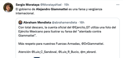 atentado, alejandro giammattei, redes sociales