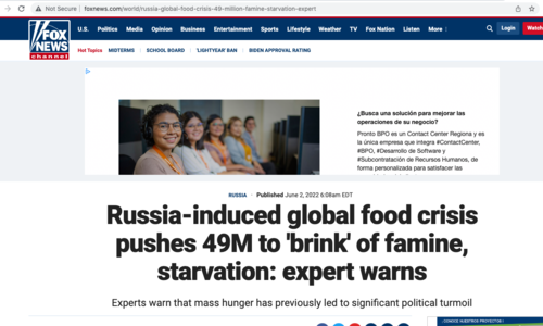 Expertos calculan que millones de personas estarán al borde de la hambruna, titula Fox News en su portal de noticias. (Foto: captura de pantalla)