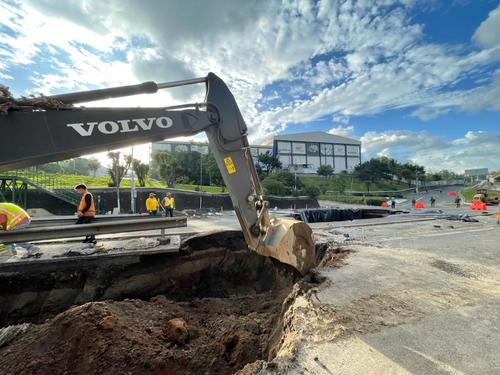 Las autoridades indicaron que los trabajos de excavación se iniciaron para poder hacer un colector paralelo. (Foto: Municipalidad de Villa Nueva)