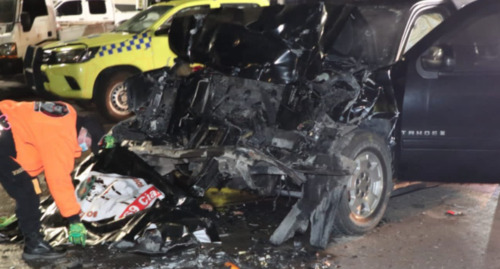 El accidente se produjo en Carretera a El Salvador. Foto: Bomberos Voluntarios)