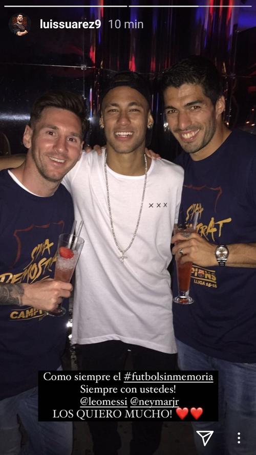 Su&aacute;rez, Messi y Neymar