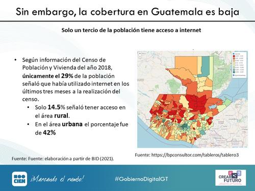 En Guatemala hay poco acceso a internet. (Gr&aacute;fica: CIEN)
