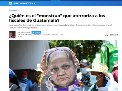 As&iacute; muestra Univisi&oacute;n a Consuelo Porras. (Foto: captura de pantalla)