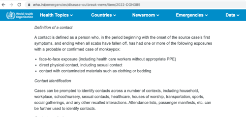 Las formas de contagio de la viruela del mono de acuerdo a la OMS. (Foto: captura de pantalla)