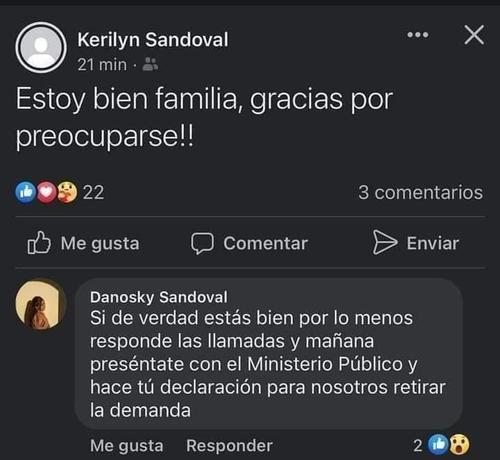Este fue el mensaje de la joven a su familia. (Foto: captura de pantalla)