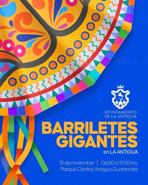 La exposición de barriletes gigantes será este domingo 13 de noviembre. (Foto: Ayuntamiento de Antigua Guatemala)