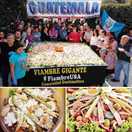 Comunidades guatemaltecas se organizaron para preparar un fiambre gigante. (Foto: El Portal de la Noticia GT)