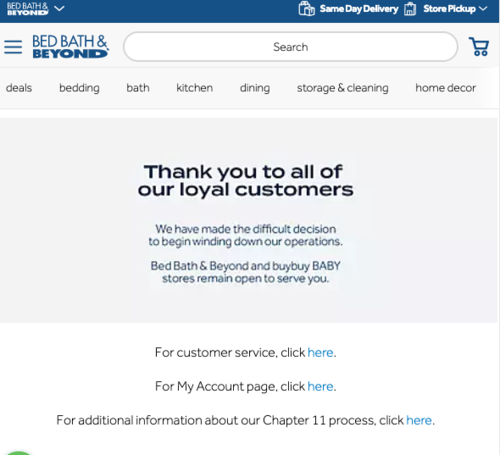 Bed Bath & Beyond en bancarrota