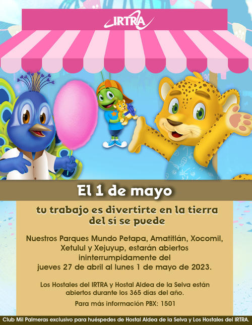 Los parques del Irtra estar&aacute;n abiertos este lunes 1 de mayo. (Foto: Irtra)