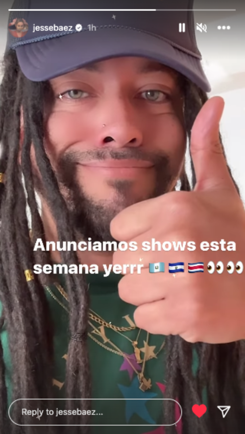 Jesse Baez y su respectiva publicación en Instagram.