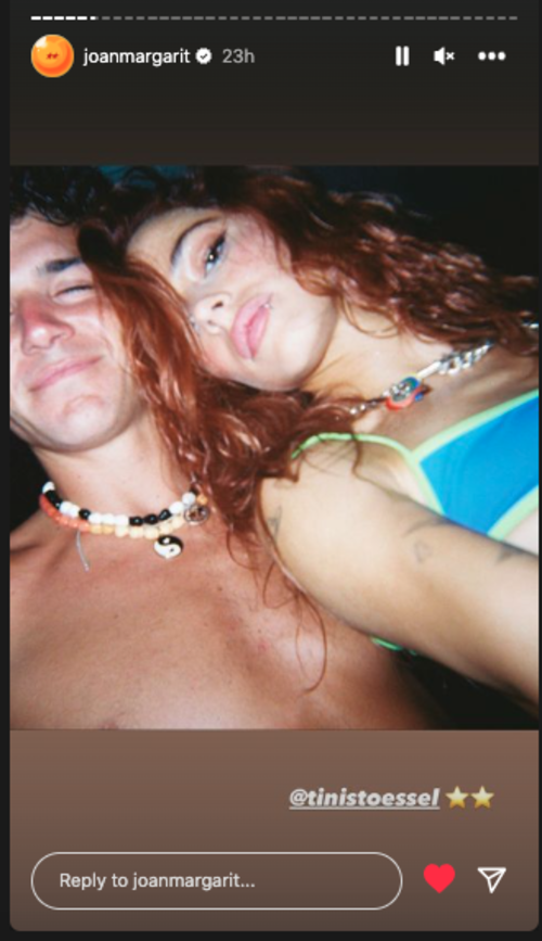 Joan Margarit y Tini Stoessel en una historia de Instagram.
