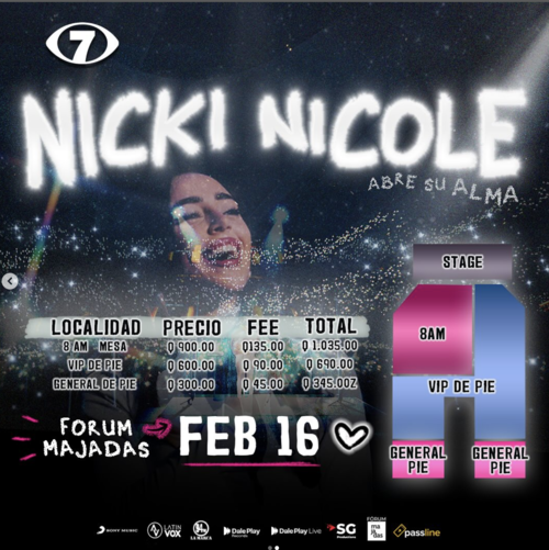 Nicki Nicole, Concierto Guatemala, precios y localidades