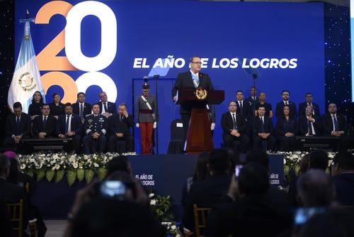 Giammattei present&oacute; el informe de Gobierno sin la presencia del vicepresidente Guillermo Castillo. (Foto: Wilder L&oacute;pez/Soy502)