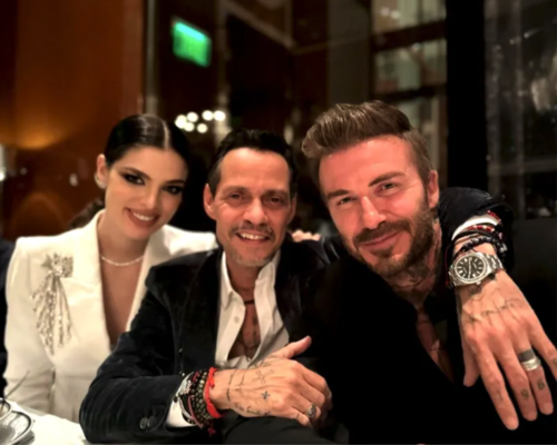 David Beckham fue uno de los padrinos de la pareja. 