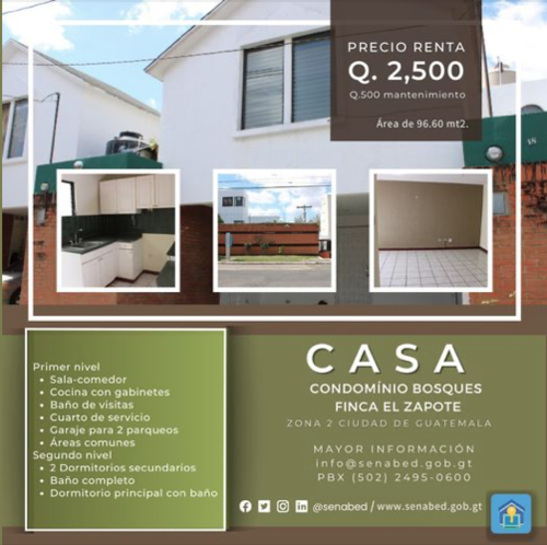 Esta es la vivienda vinculada a Roxana Baldetti. (Foto: Senabed)