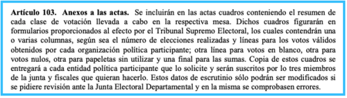 revisión escrutinio, juntas electorales, elecciones guatemala, elecciones 2023