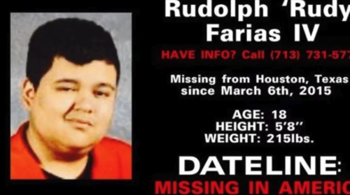 Afiche Rudy Farias desaparecido. 