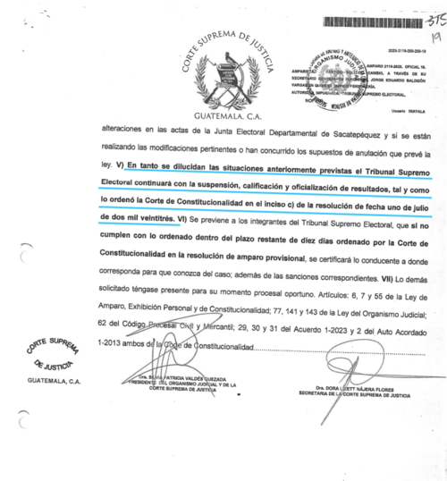 csj, distritos electorales, suspende oficialización de resultados, elecciones guatemala, elecciones 2023