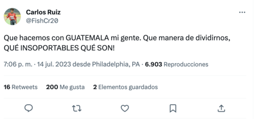 Esto fue lo que indic&oacute; el futbolista Carlos "El Pescado" Ruiz en su cuenta en Twitter. (Foto: captura de imagen)