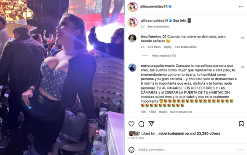 La fotografía de Allison que recibió críticas. (Foto: Instagram)