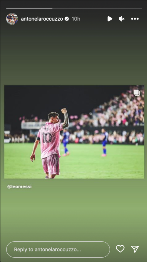 Antonela Rocuzzo comparti&oacute; un momento de la victoria de Messi en sus redes sociales. (Foto: Antonela Rocuzzo/Instagram)