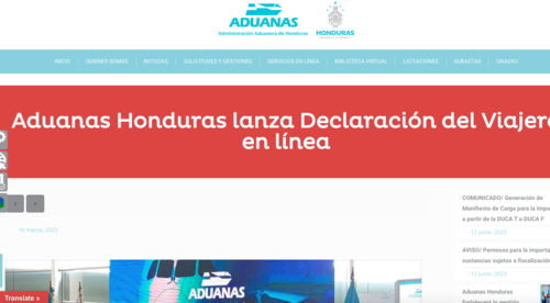 Honduras ya habilitó el formulario electrónico. Pronto lo hará Guatemala. (Foto: captura de pantalla)
