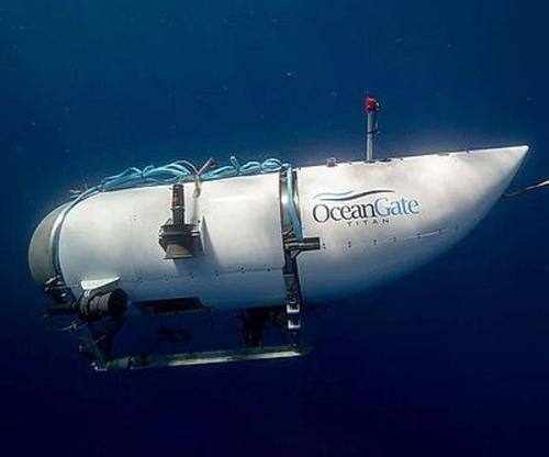 Modelo del submarino desaparecido en camino al Titanic. (Foto: Redes sociales)