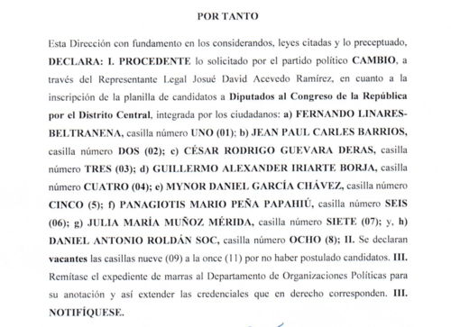 Linares Beltranena fue inscrito como candidato a diputado. (Foto: captura de pantalla)