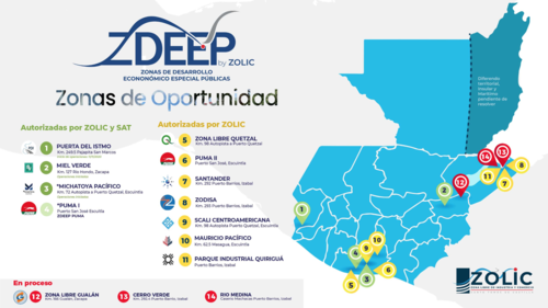 Ubicación de las ZDEEP y las empresas que operan en dichos espacios. (Gráfica: Zolic)
