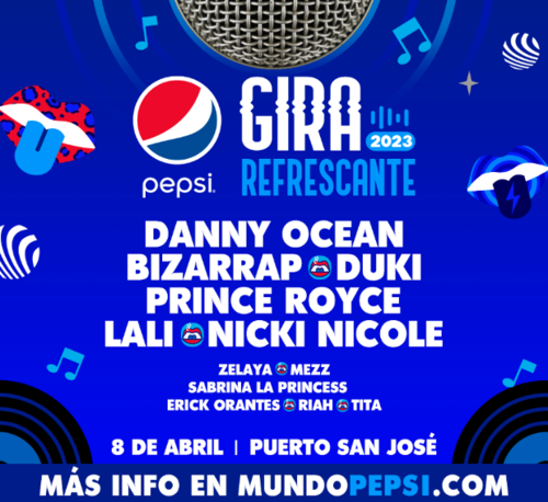 Pepsi, Gira Refrescante Pepsi, Bizarra, Duki, Danny Ocean, Prince Royce, Guatemala, Soy502