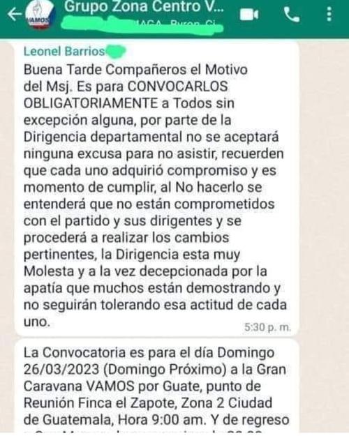 Conversaci&oacute;n de un grupo de Vamos de WhatsApp. (Foto: Redes Sociales)