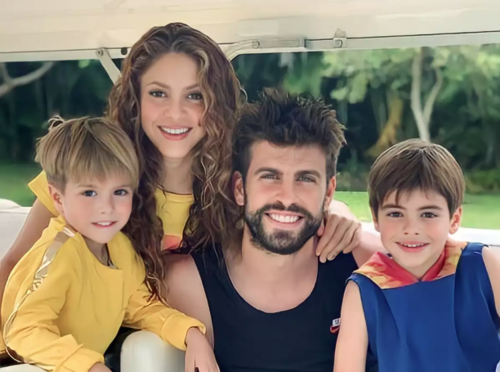 Shakira y Piqué junto a su hijos. (Foto: Quien)