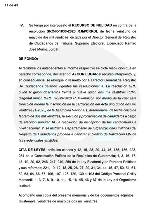 prosperidad ciudadana, carlos pineda, nulidad, candidatos, tse, elecciones generales