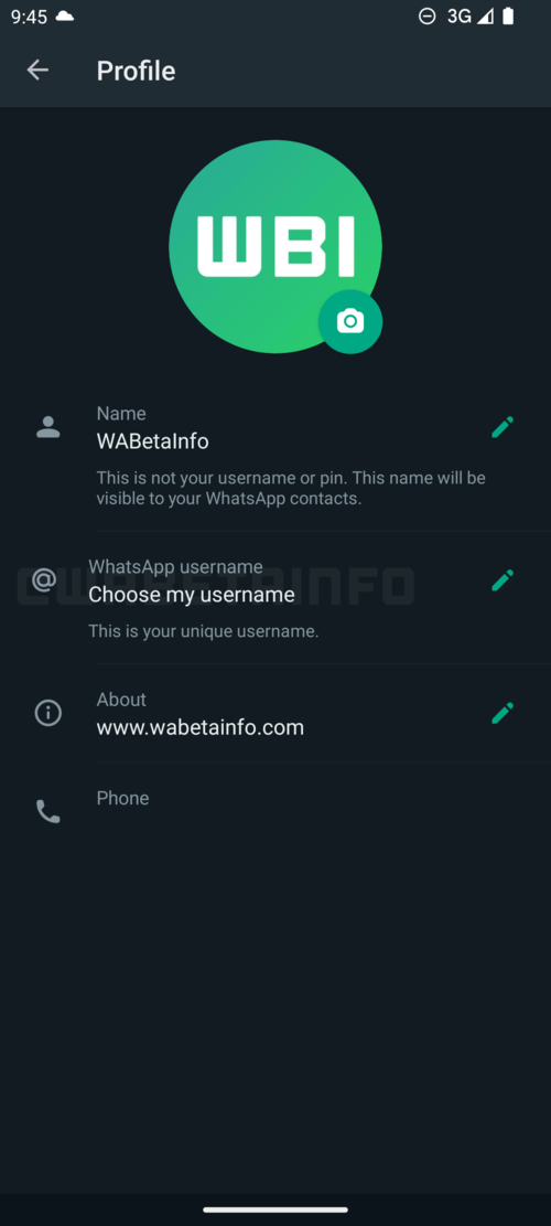 Captura de Pantalla donde se muestra el nombre de usuario en WhatsApp. (Foto: WABetaInfo)