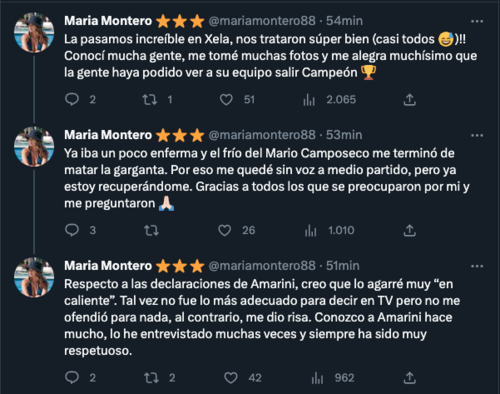 Esto narr&oacute; Mar&iacute;a Montero tras el incidente con Amarini Villatoro. 
