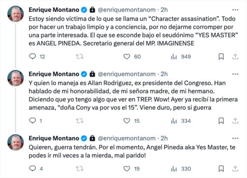 El diputado Enrique Montano escribió esto en su cuenta de X. (Foto: captura de pantalla)