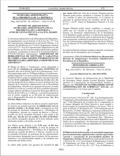 Nicaragua, Ortega, INCAE