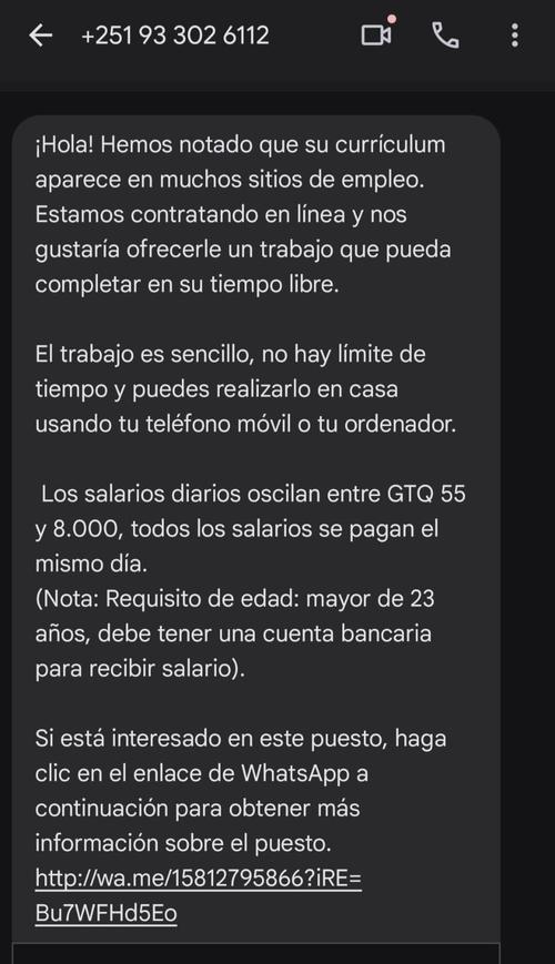 Estafas, Guatemala, Trabajo en línea, Cuentas Bancarias, Cárcel