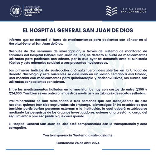 (Foto: Hospital General San Juan de Dios) 