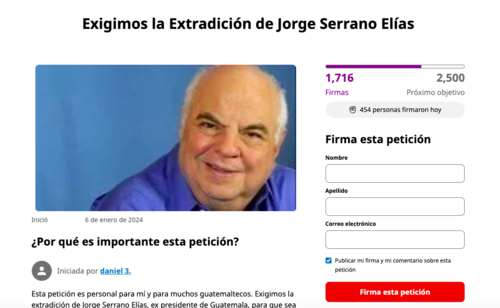 Jorge Serrano Elías, extradición, Bernardo Arévalo, Semilla, 