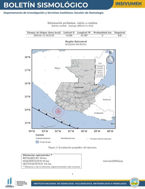 Temblor, 14 de enero, Sismo