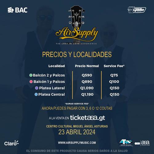 Air Supply, concierto, Guatemala