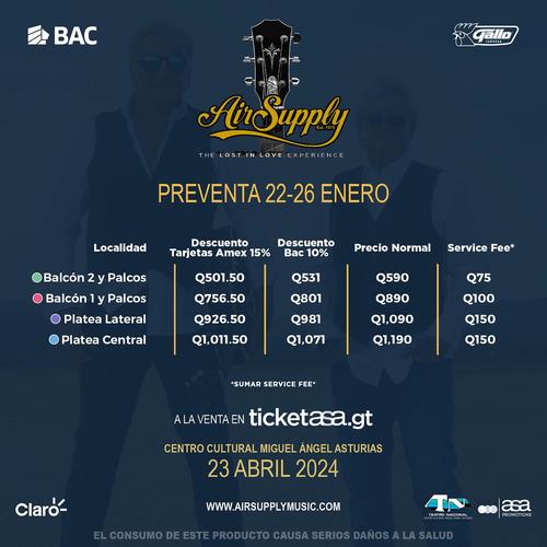 Air Supply, concierto, Guatemala