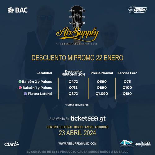 Air Supply, concierto, Guatemala