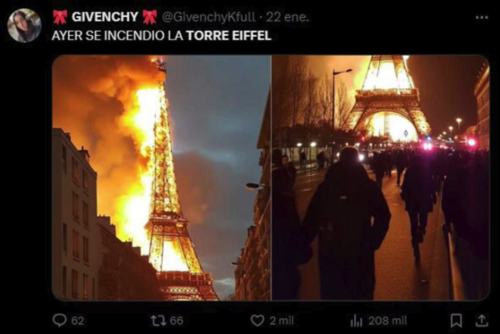 Incendio Torre Eiffel, Francia