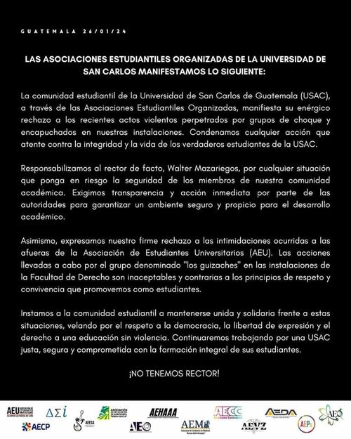 Varias asociaciones emitieron un comunicado. (Foto: Asociaci&oacute;n de Estudiantes)