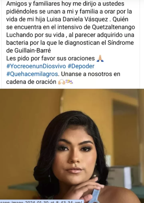 La familia de Luisa pedía oraciones por su salud. (Foto: Redes sociales)